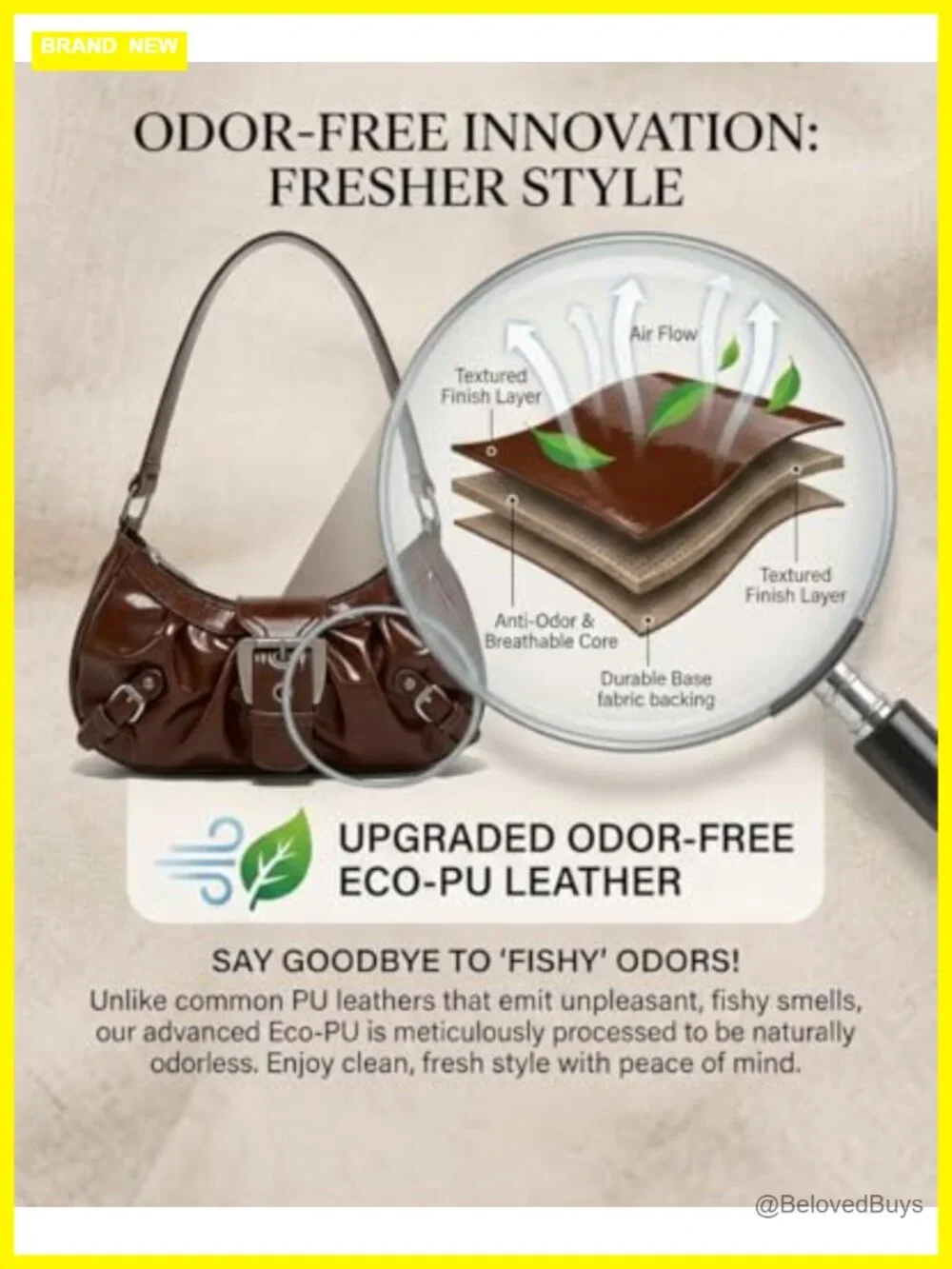 Y2K Faux Leather Crescent Hobo Shoulder Bag Goth Punk Handbag